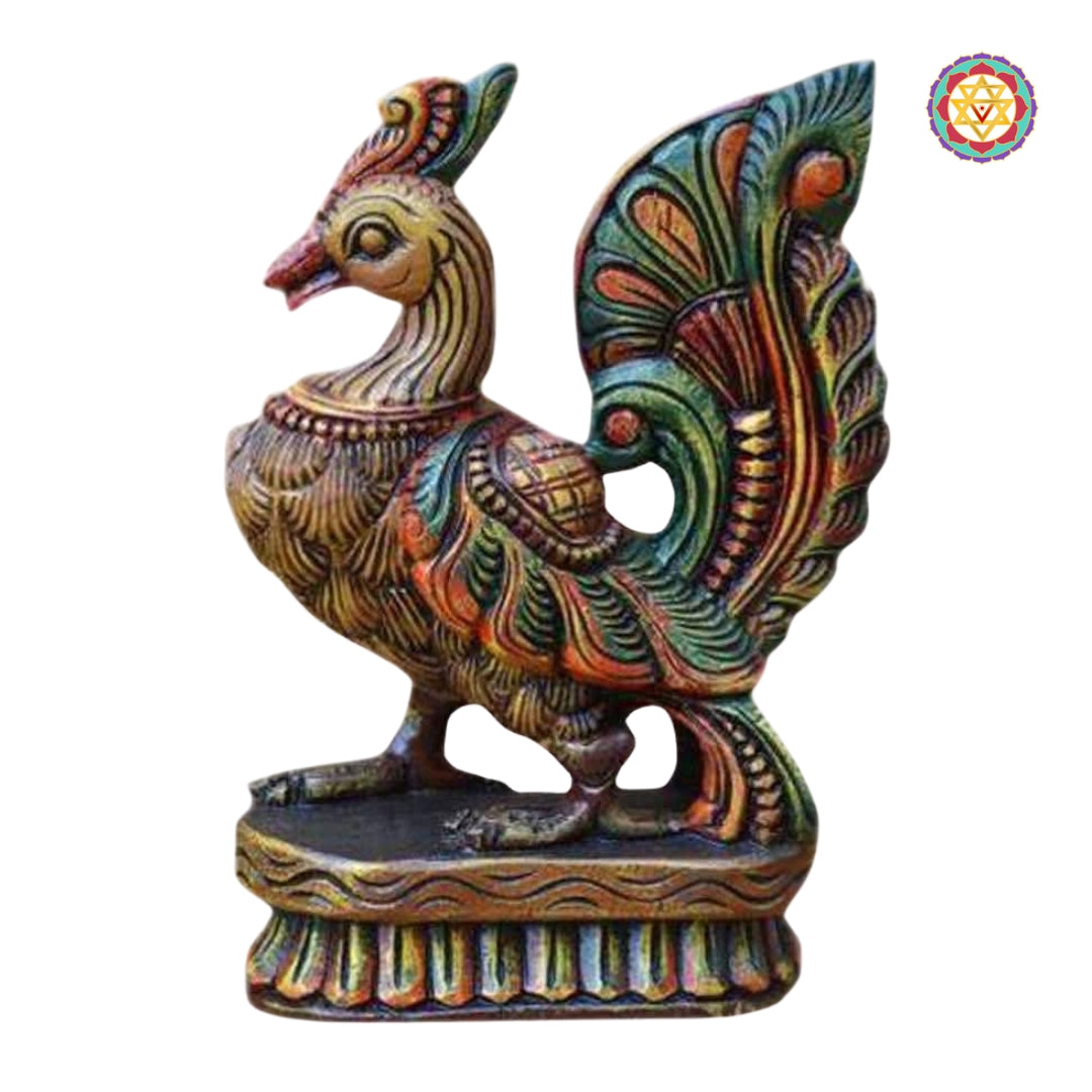 Standing Swan /Bird Hamsa (Annapakshi) Wooden Sculpture - Single