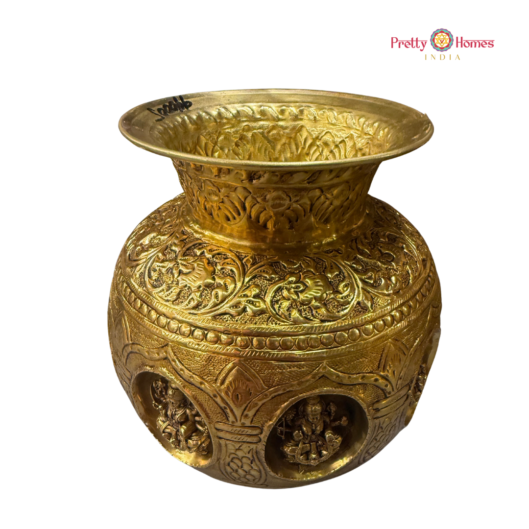 Large Sized Ashtalakshmi Kalasham in Superfine Brass