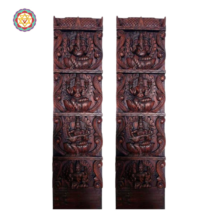 Handcarved vertical wall panel