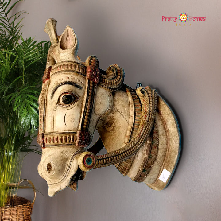 Horse Head Sculpture — Hand-Carved Wooden Accent for Styling & Heritage Interiors