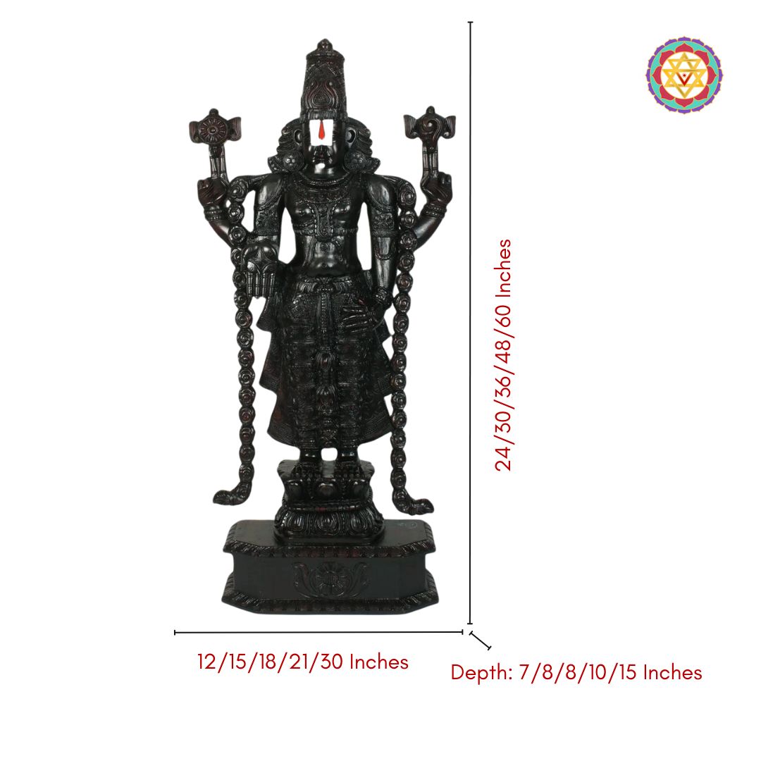 handcrafted teakwood perumal idol representing divine craftsmanship