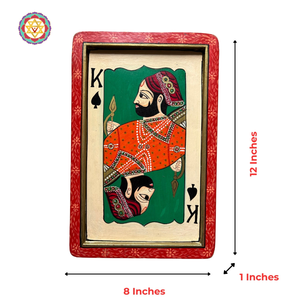 Wooden Hand painted King and Queen wall plaques/frames - Pair