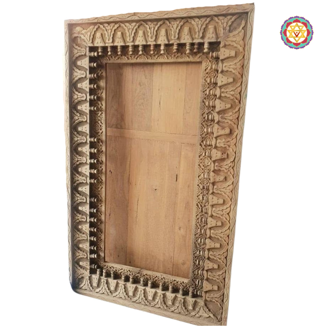 Rear view of the mango wood mirror frame