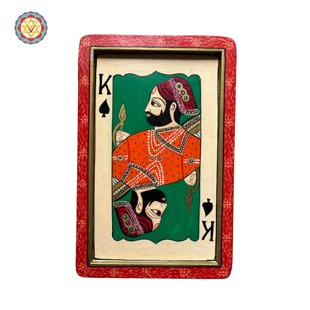 Wooden Hand painted King and Queen wall plaques/frames - Pair