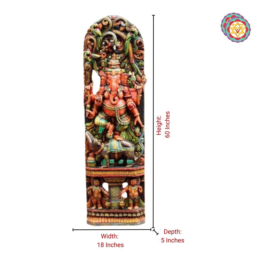 Majestic 5-Foot Canopy Ganesha Panel – Wall Mountable & Tabletop Display