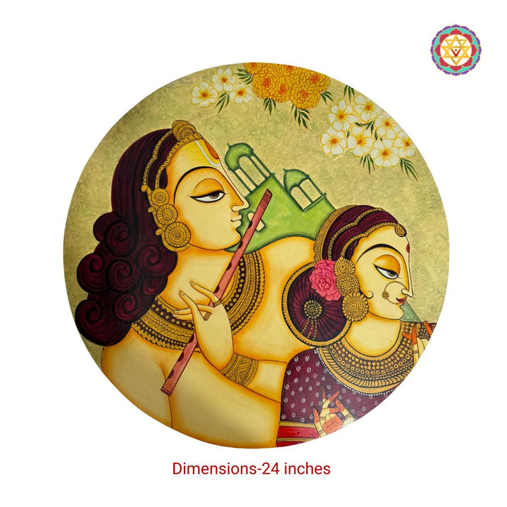 Aesthetic handpainted Radha Krishna Wall accent & – Ready to Hang