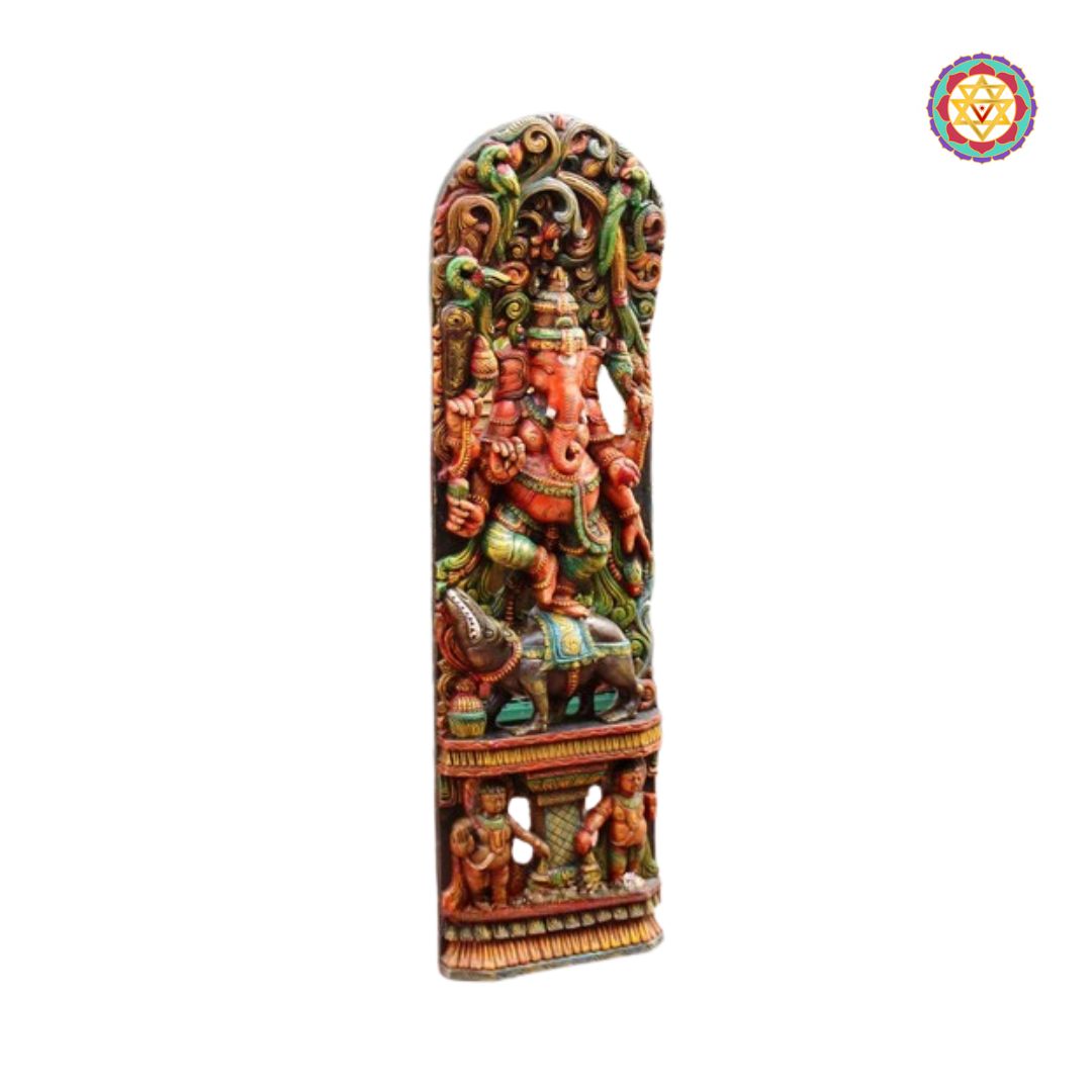 five foot ganesha panel angled view revealing detailed canopy work