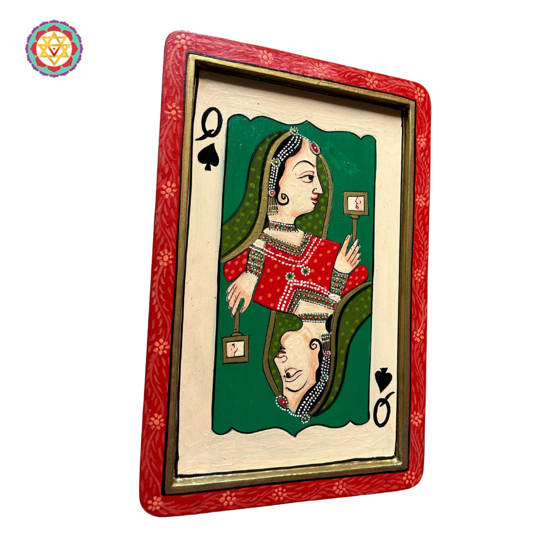 Wooden Hand painted King and Queen wall plaques/frames - Pair