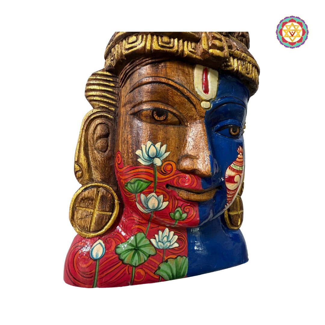 Heritage style handpainted Vishnu mask for spiritual wall display