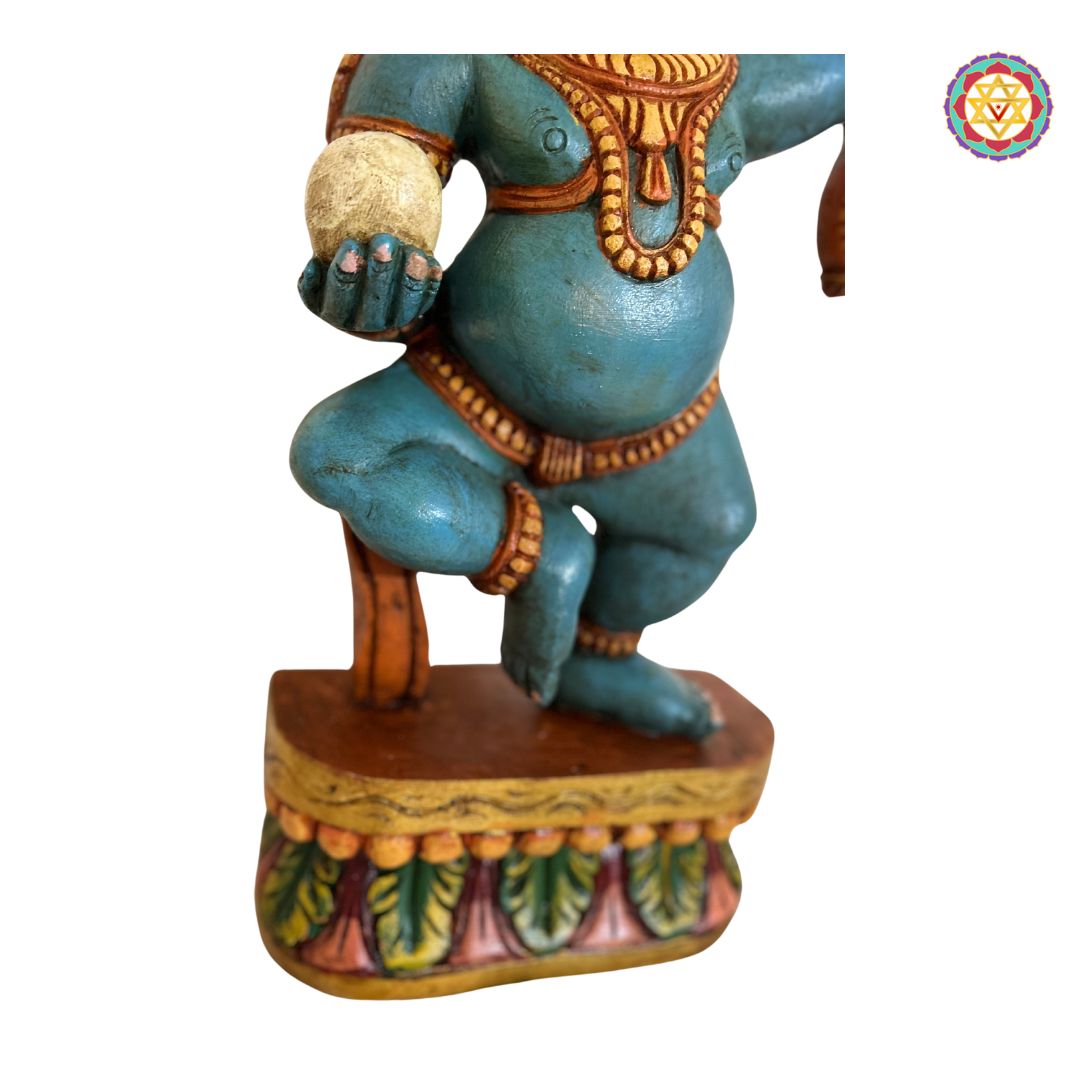 Woodcarved bal krishna statue /ladoo Gopal sculpture