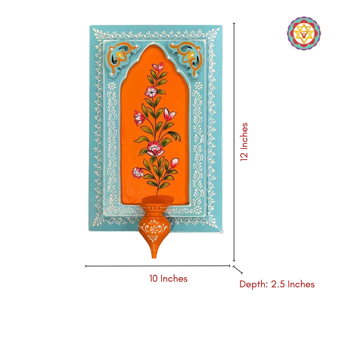 Hand-painted wooden frame with size view and built-in support