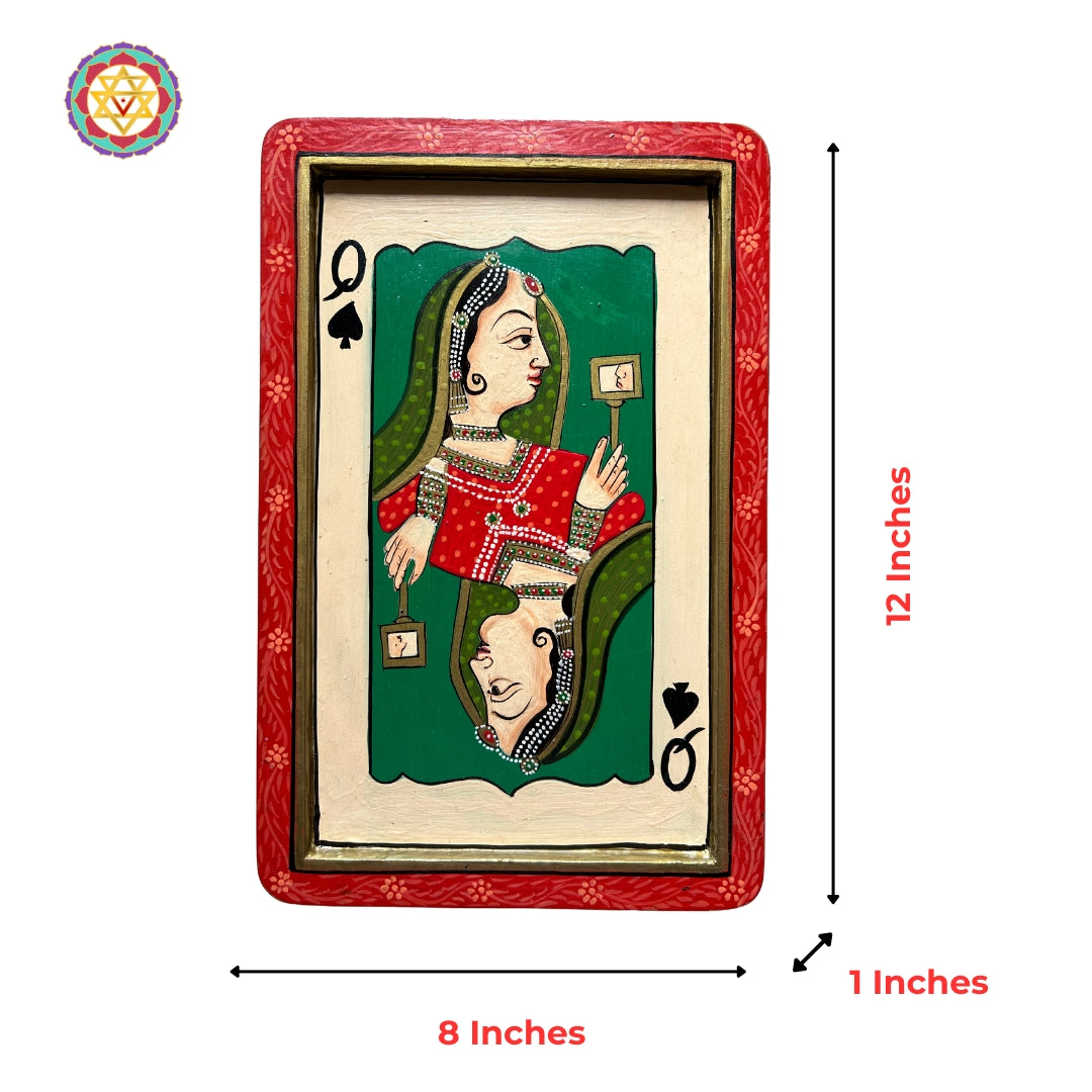 Wooden Hand painted King and Queen wall plaques/frames - Pair