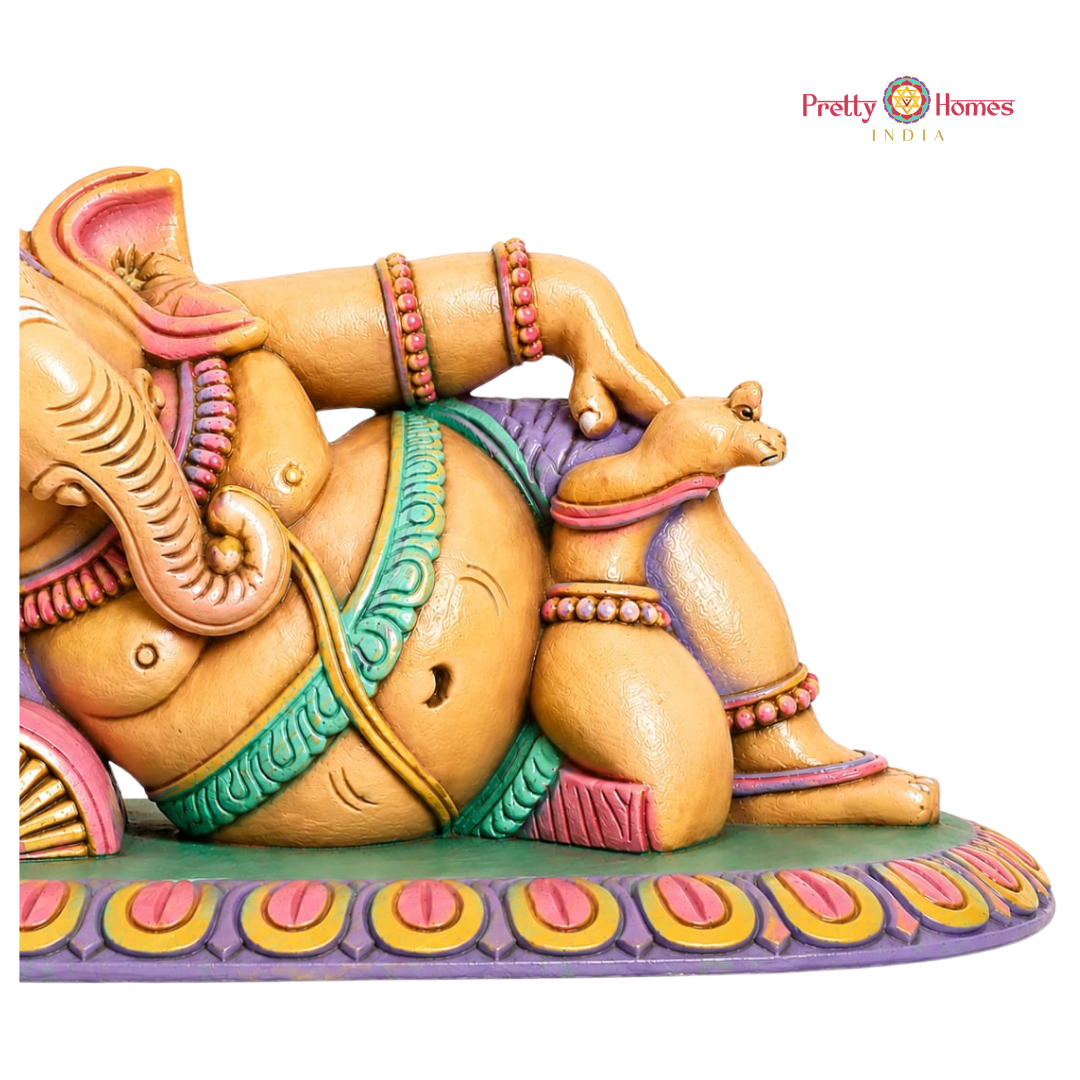 Fine Finish Multicoloured Resting Ganesha
