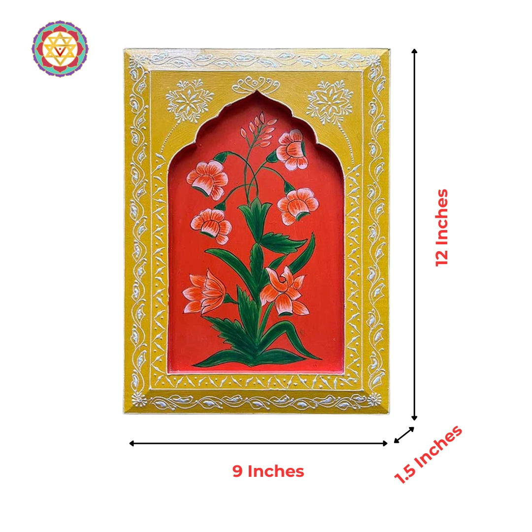 Pichwai painting depicting Lord Krishna with lotus flowers and peacocks in traditional Rajasthani style