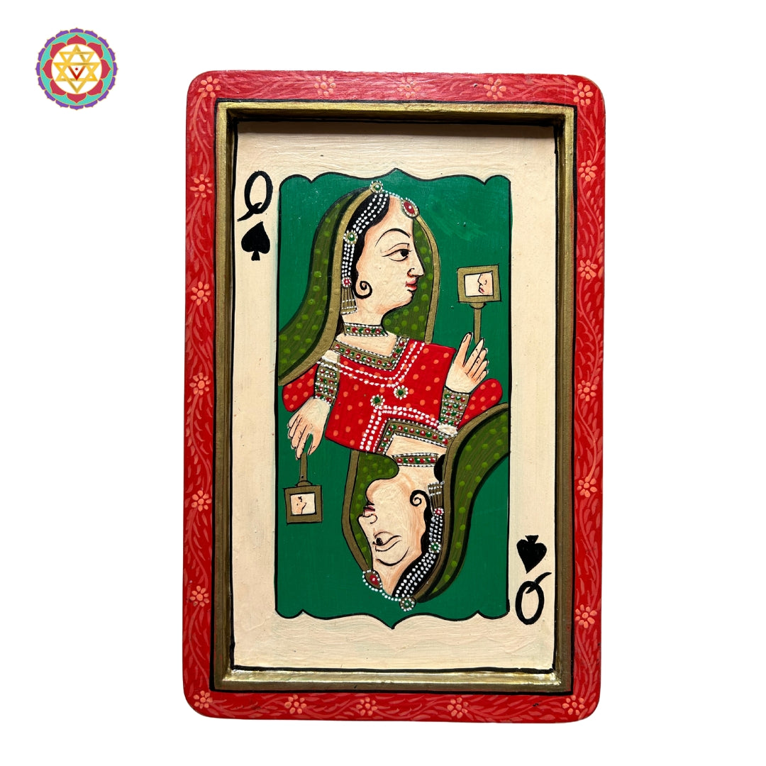 Wooden Hand painted King and Queen wall plaques/frames - Pair