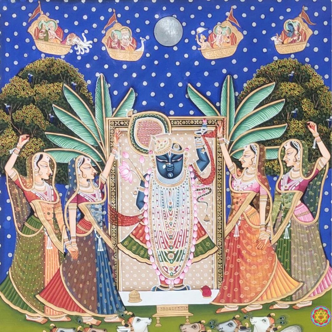 Pichwai - Shrinathji,Gopikas and cows