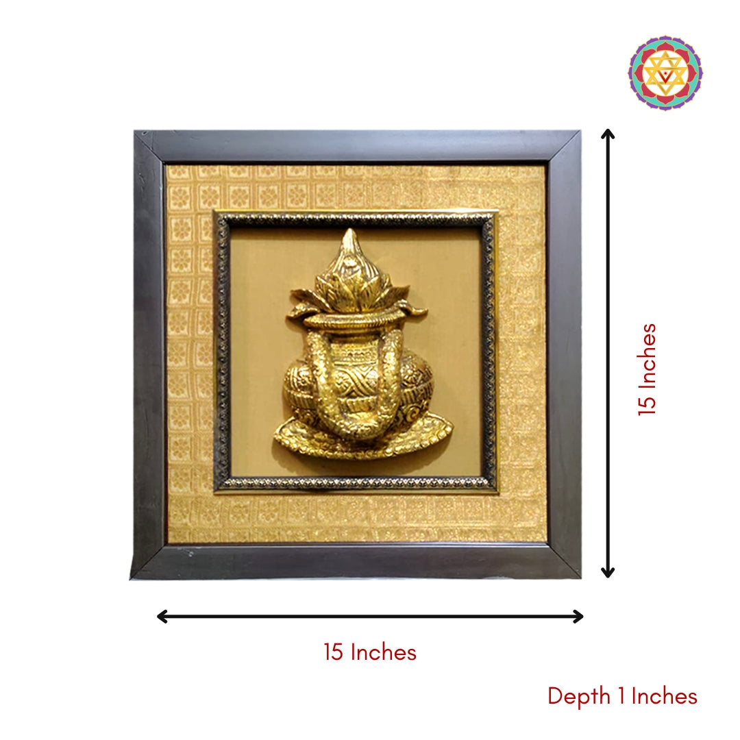 Traditional Indian brass Ashtalakshmi framed wall hanging