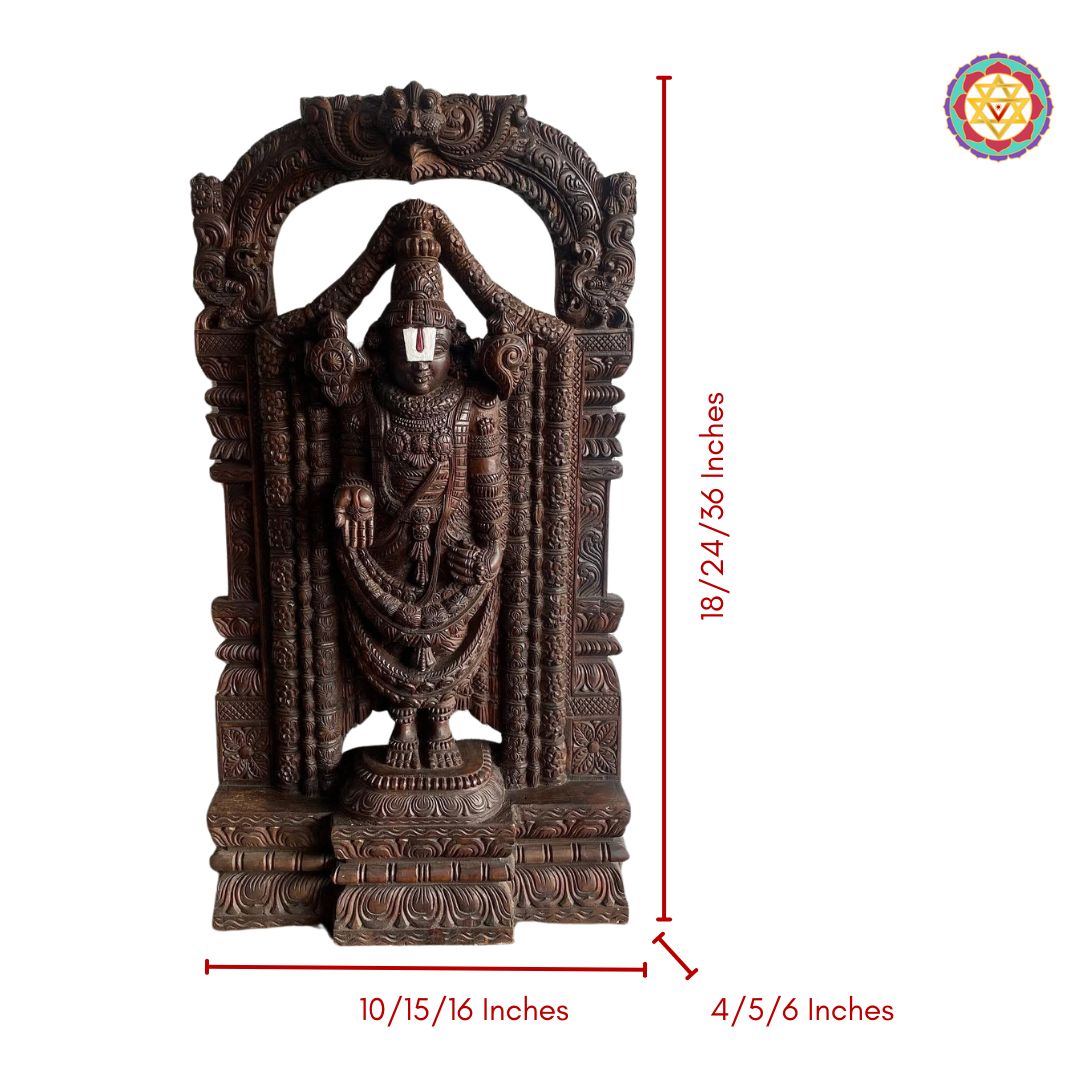 Intricately Carved Wood Balaji Statue /sculpture – Divine Craftsmanship