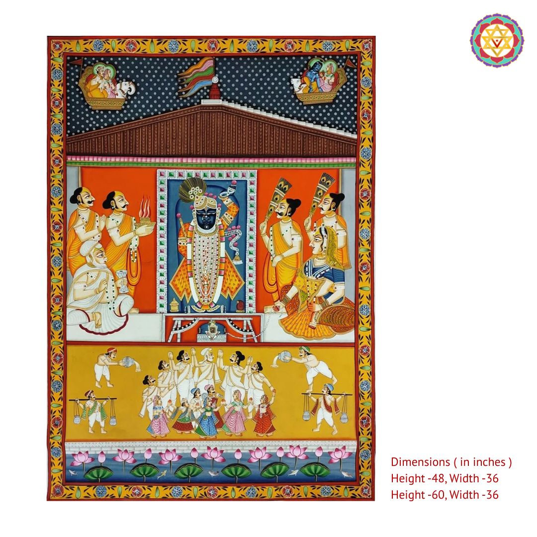 shrinathji rajbhog pichwai artwork alternate view with vibrant colours