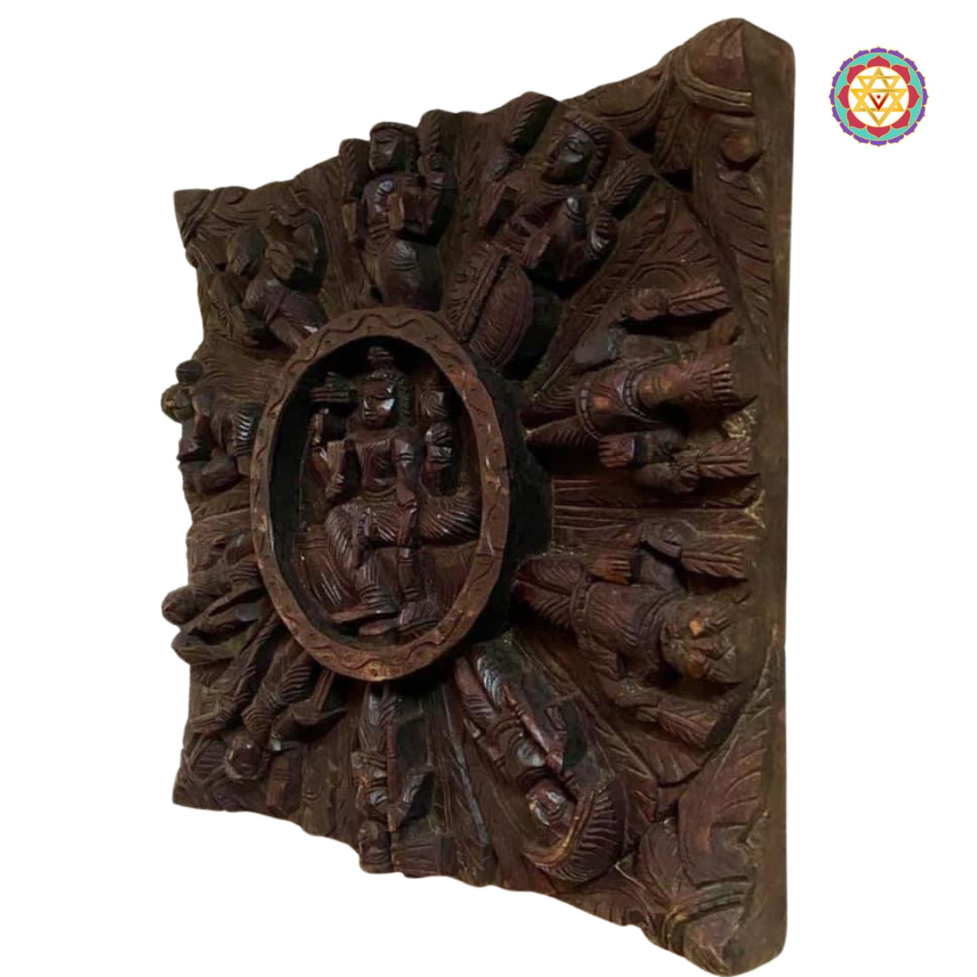 Handcarved Square Dasavatar Wall hanging frame