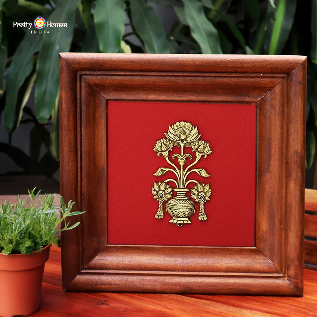 Brass Floral Flower Bouquet wall frame décor