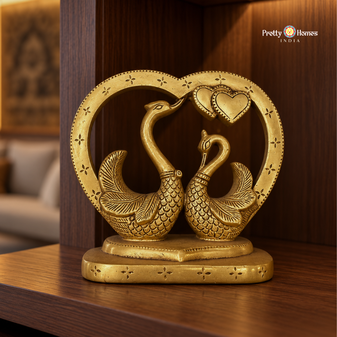 Pair of Brass Swans Wall Hanging