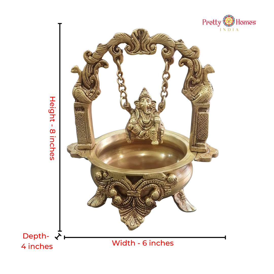 Brass Ganesha Swing Uruli