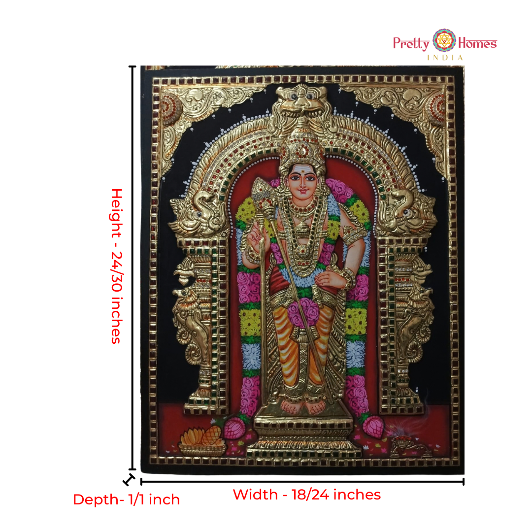 Murugan Karthikeya Swami Tanjore Painting