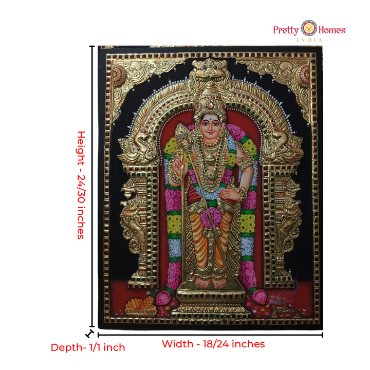 Murugan Karthikeya Swami Tanjore Painting