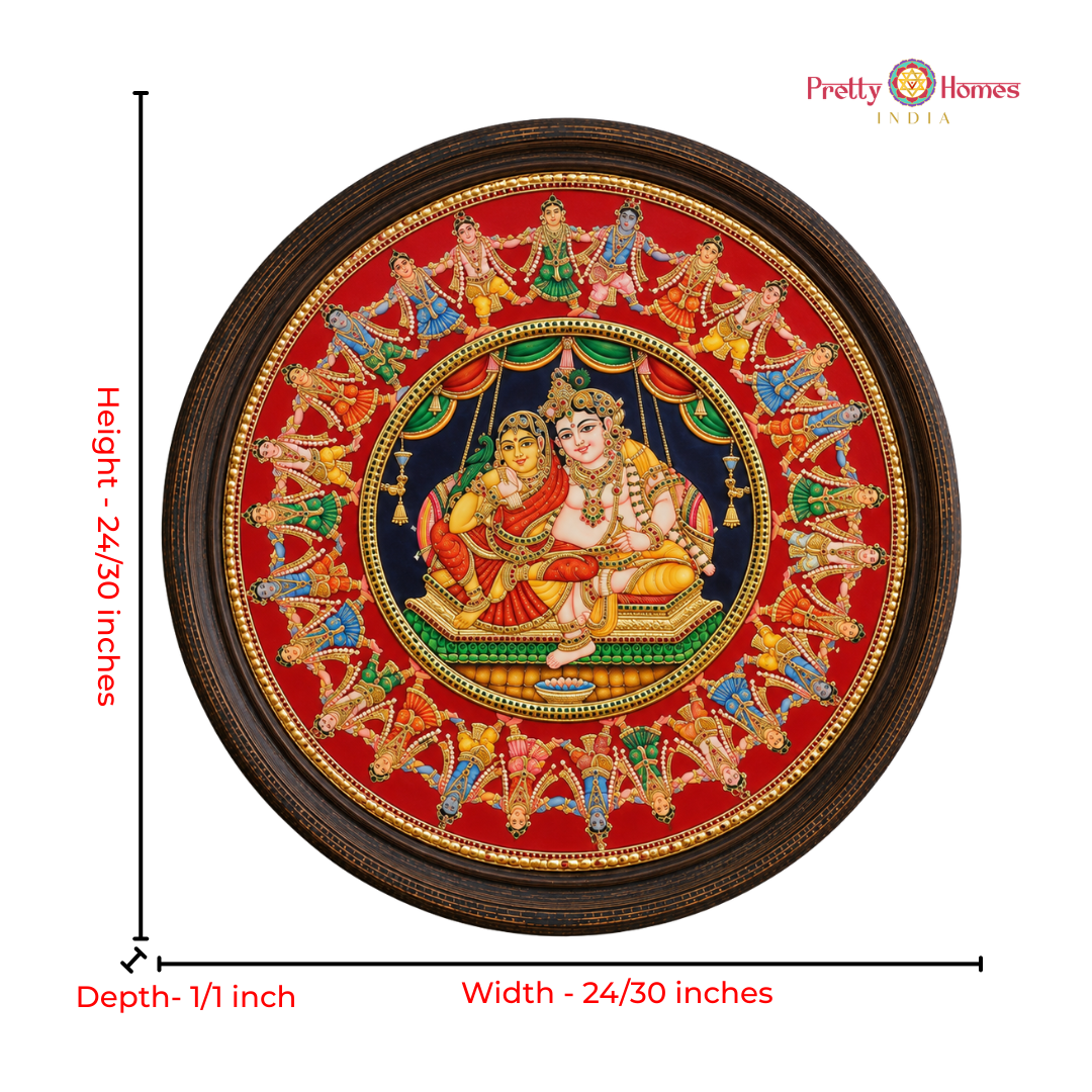 Radha Krishna – Ras Leela Tanjore Painting