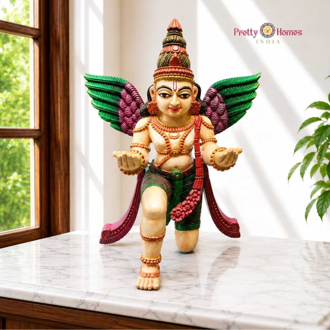 24” Multicolour Wooden Garuda Statue