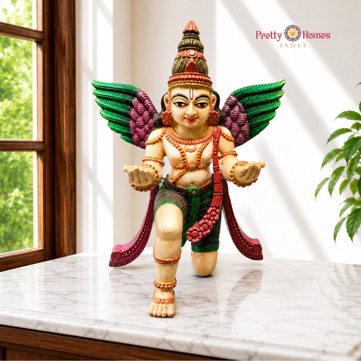 24” Multicolour Wooden Garuda Statue