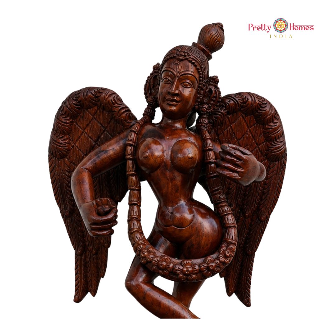 Handcarved Indian Gandharva Angel Table