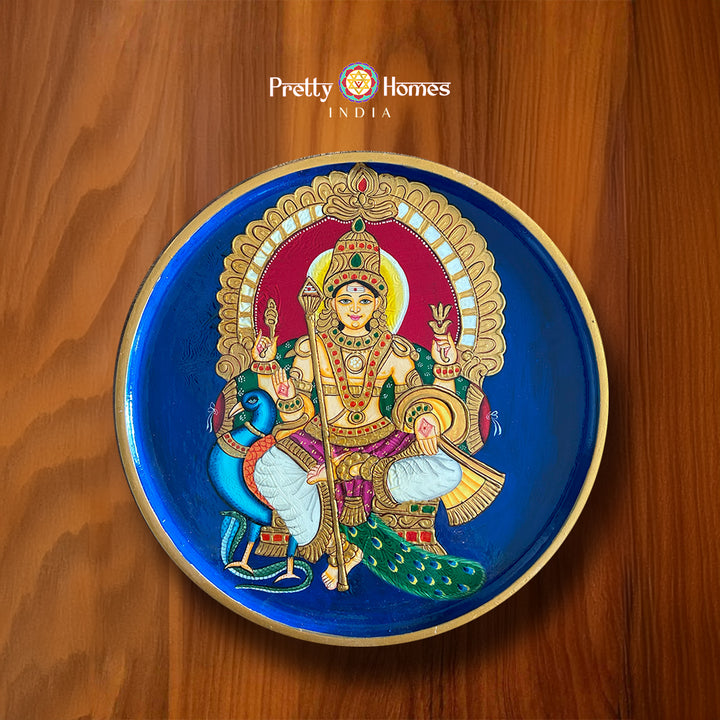 Handpainted wall plate - Lord Murugan/Murugar 12 Inches