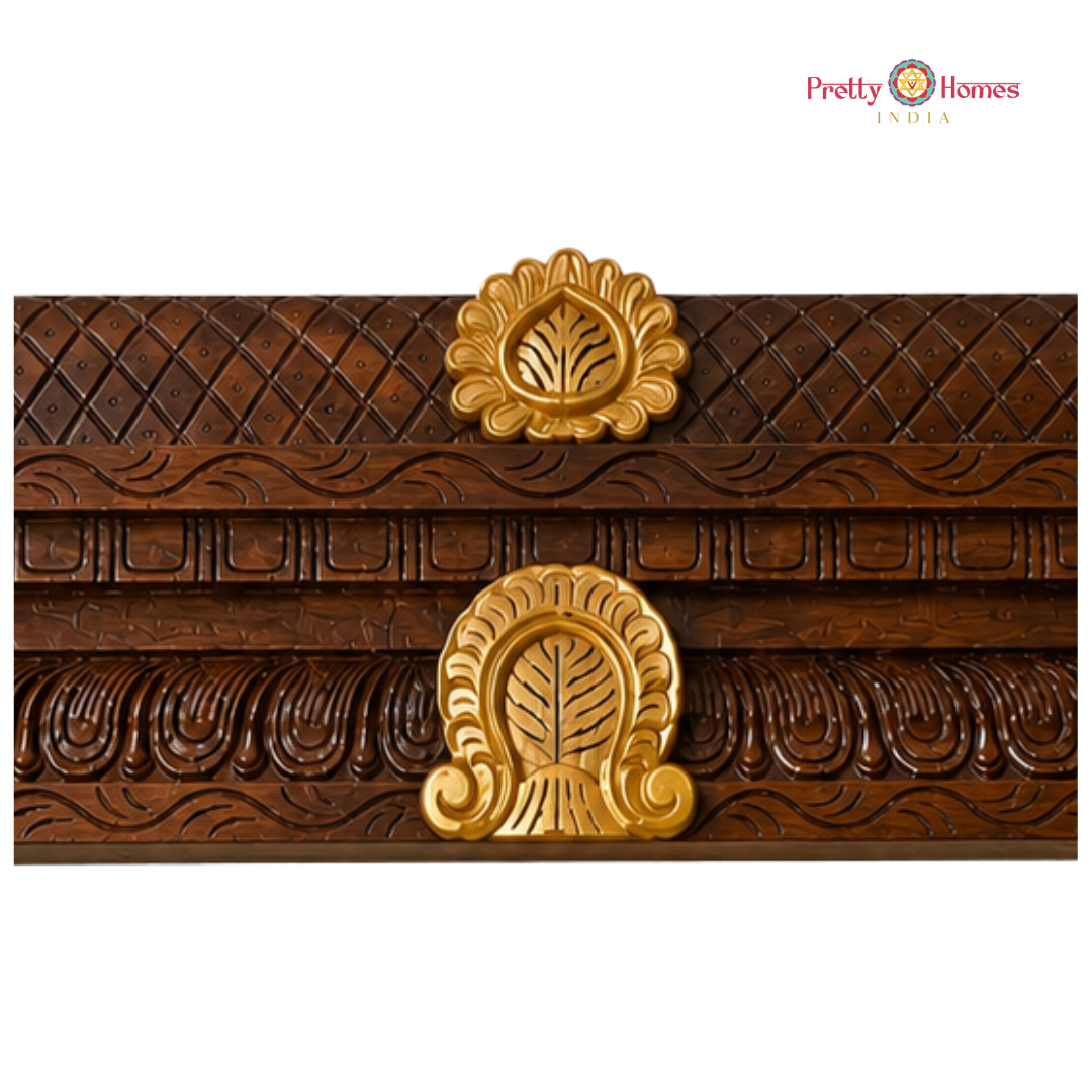 Wood-Carved Gopuram & Bodhil Ledge Set