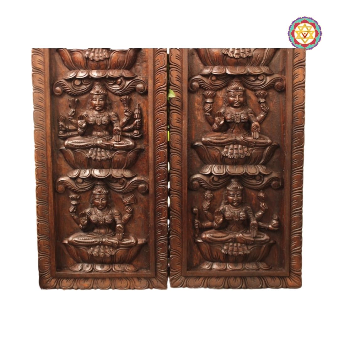 ashtalakshmi divine vertical panel close up of traditional motifs