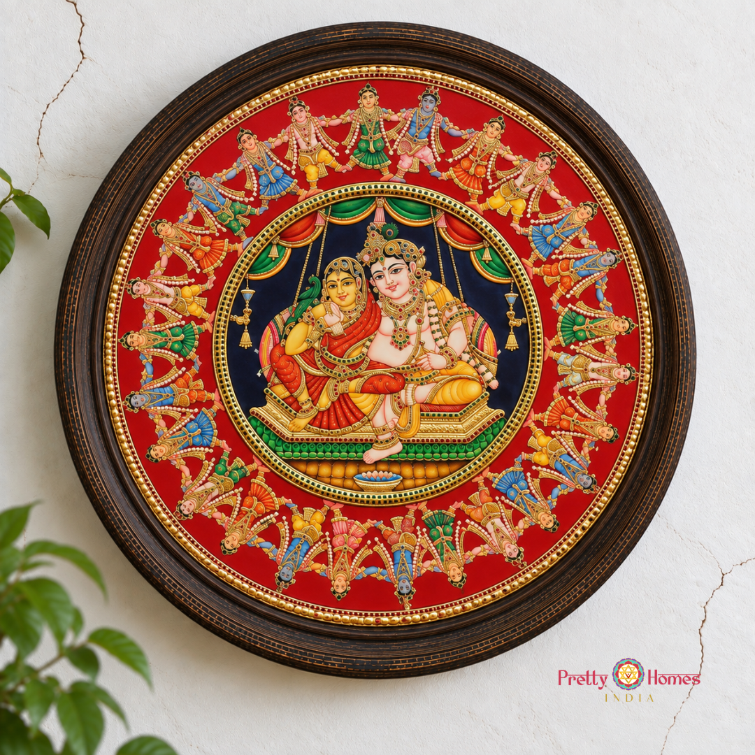Radha Krishna – Ras Leela Tanjore Painting