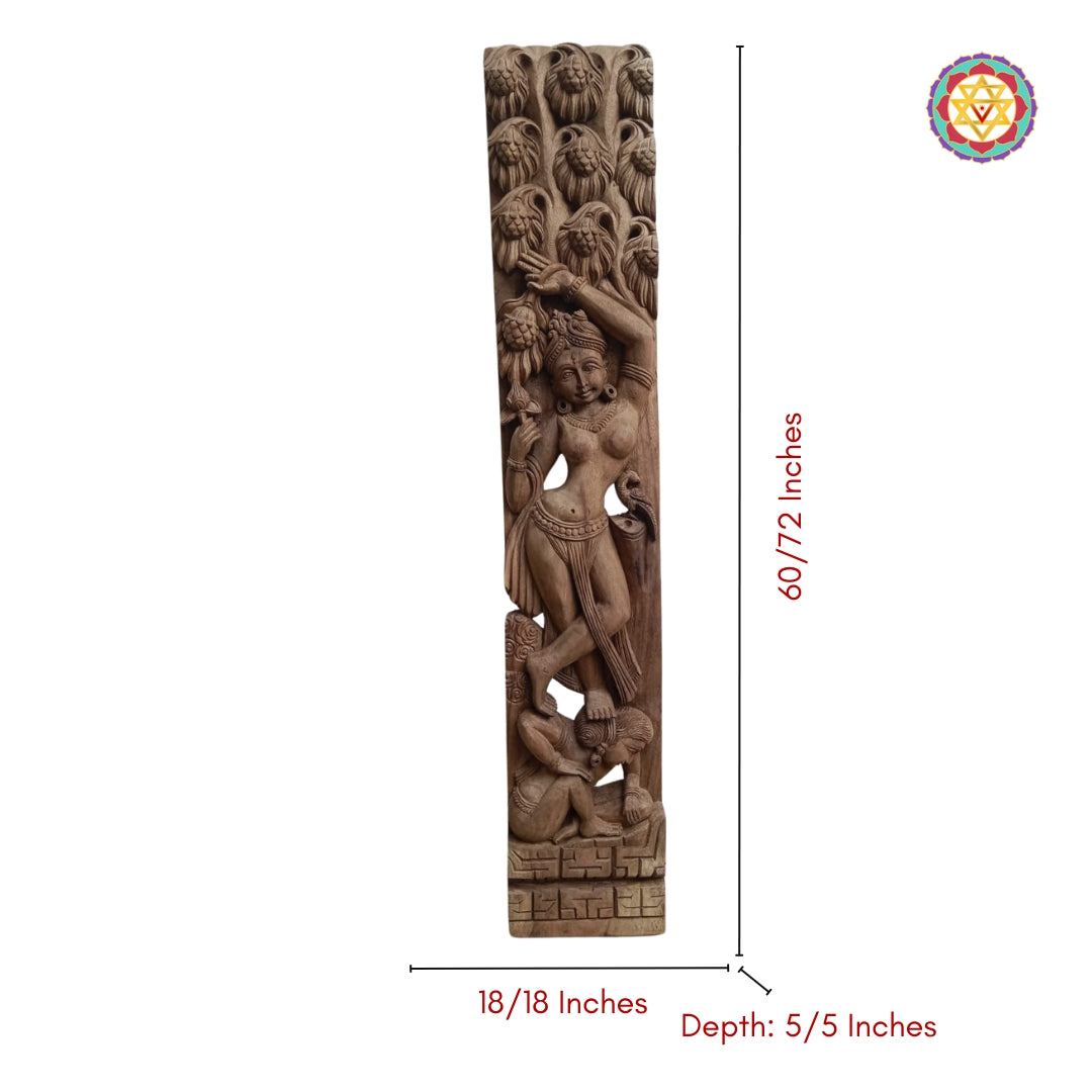 Full-length antique finish handcrafted panel for wall decor