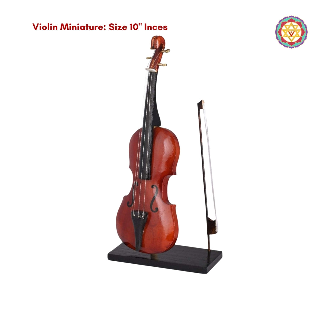 Wooden Miniature Musical Instrument Curio - Violin Miniature 10" Inches