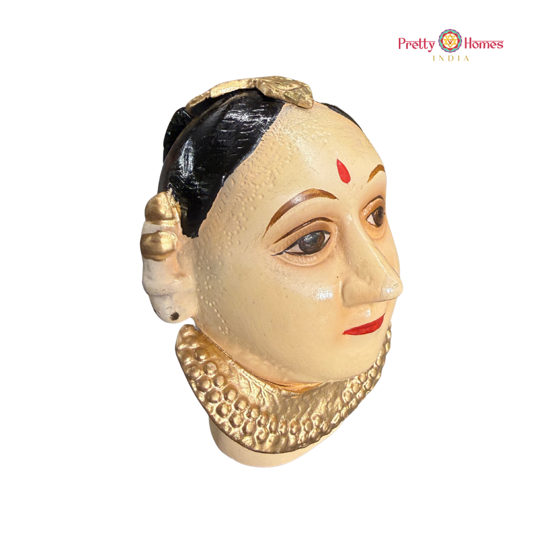 Hand-Painted Gauri Mukhalingam – Brass Gauri Head