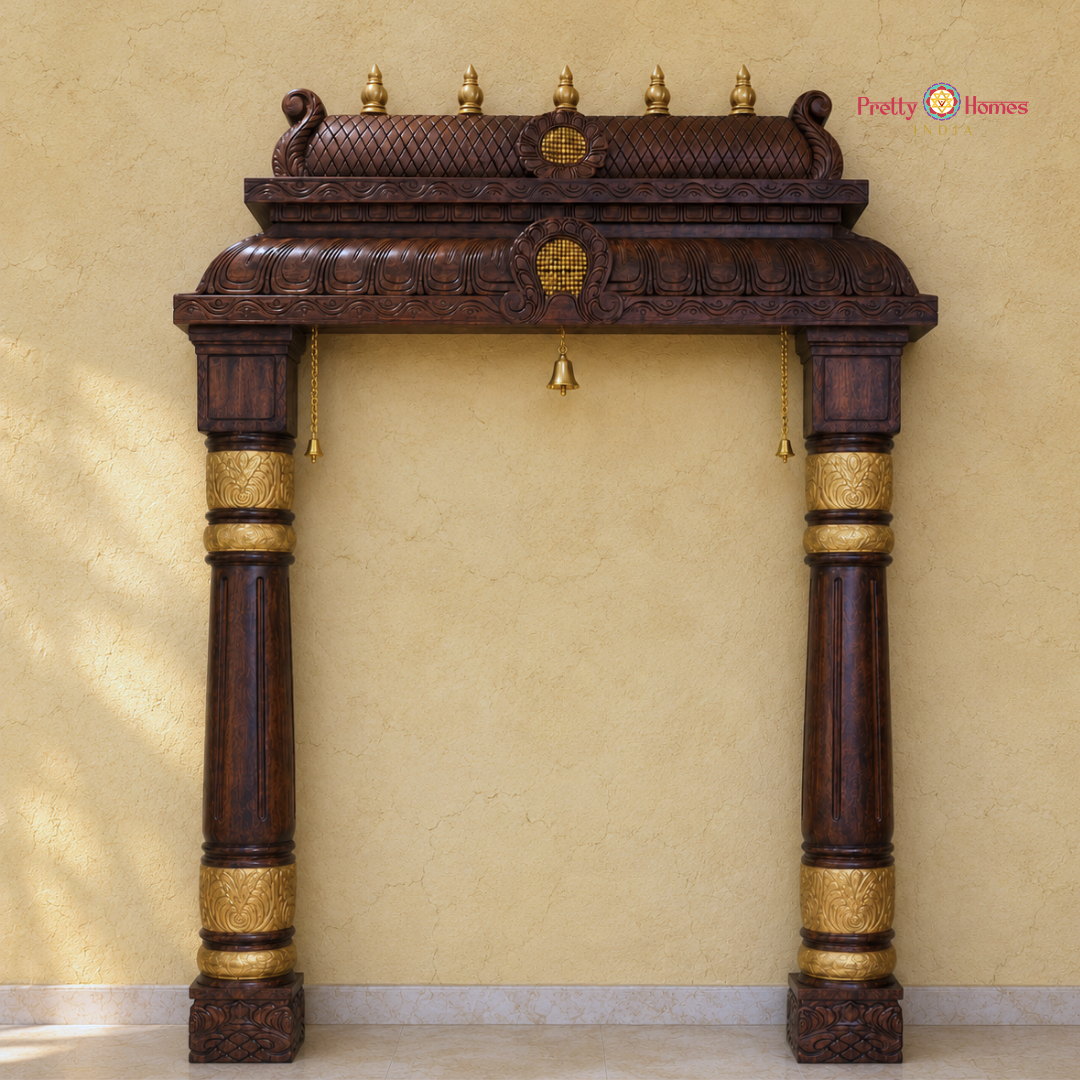 Chettinad-Style Deep Gopuram with Pillars