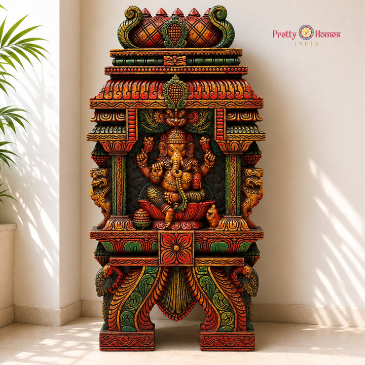 Ganesha Kavadi Gopuram Carved Wall Panel