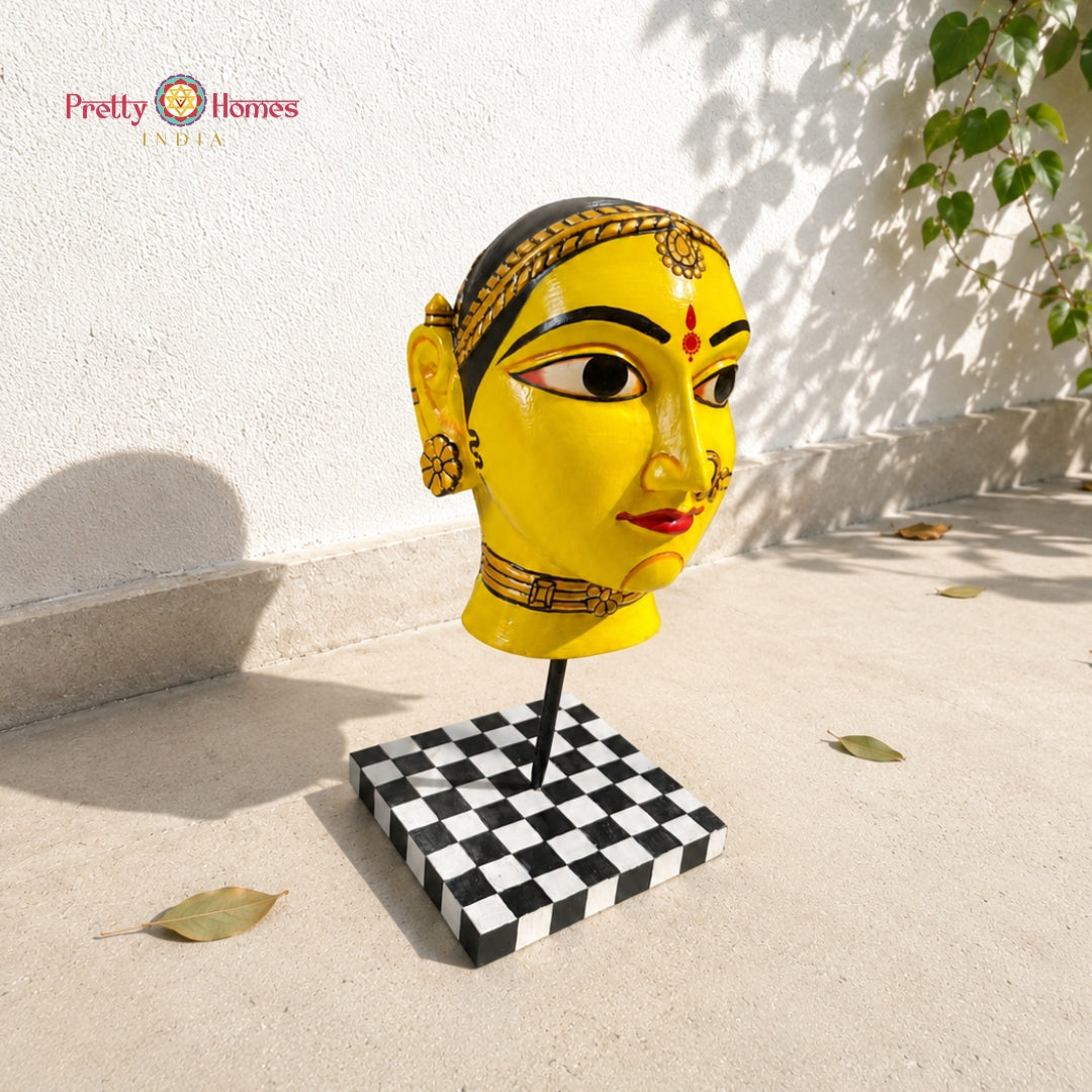 Tabletop Handpainted Gauri Head with Stand