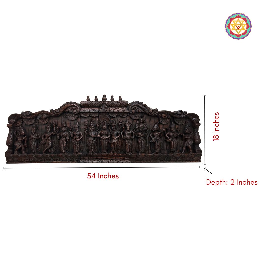 Dimensional view of 54-inch wide Meenakshi Kalyanam Gopuram panel