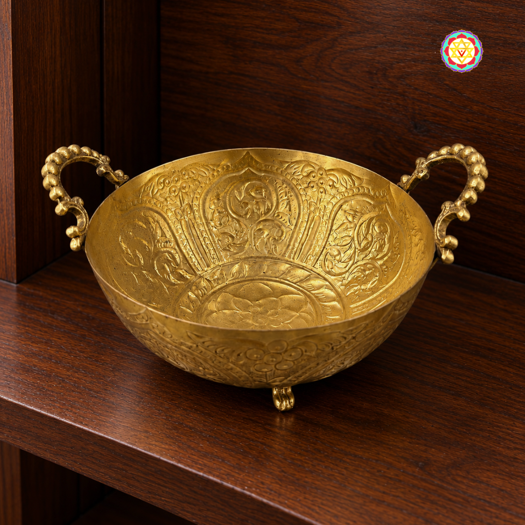 Handcrafted Brass Fruit Bowl & Display Basket