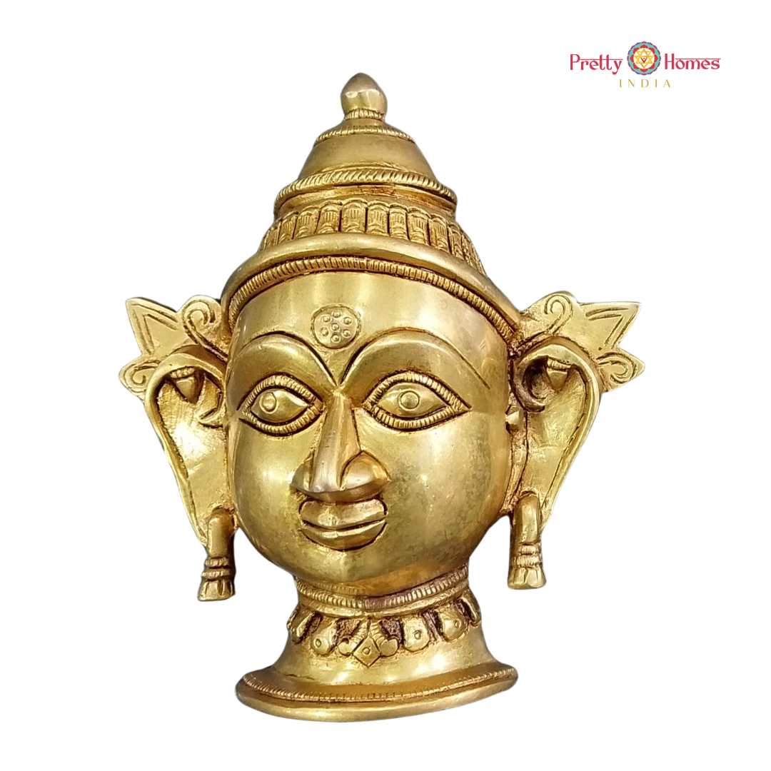 Brass Shiva & Parvati Wall Mount /table top -Mukhlingam