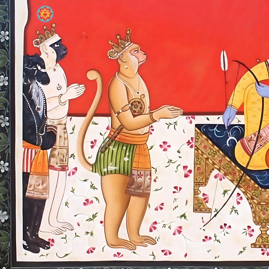 traditional indian ganesha wooden frame with ornate temple carving