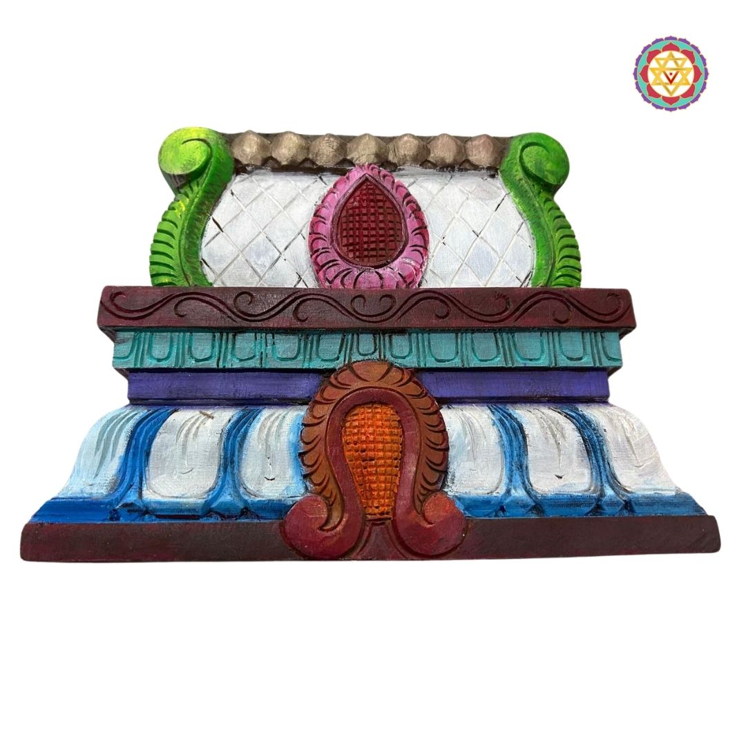 Woodcarved -Temple Mandir top Dome or Gopuram South Indian Design Temple wall hanging .Panel