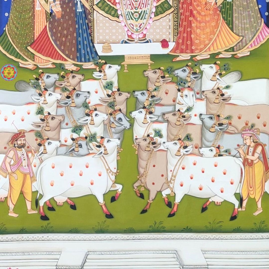 Pichwai - Shrinathji,Gopikas and cows