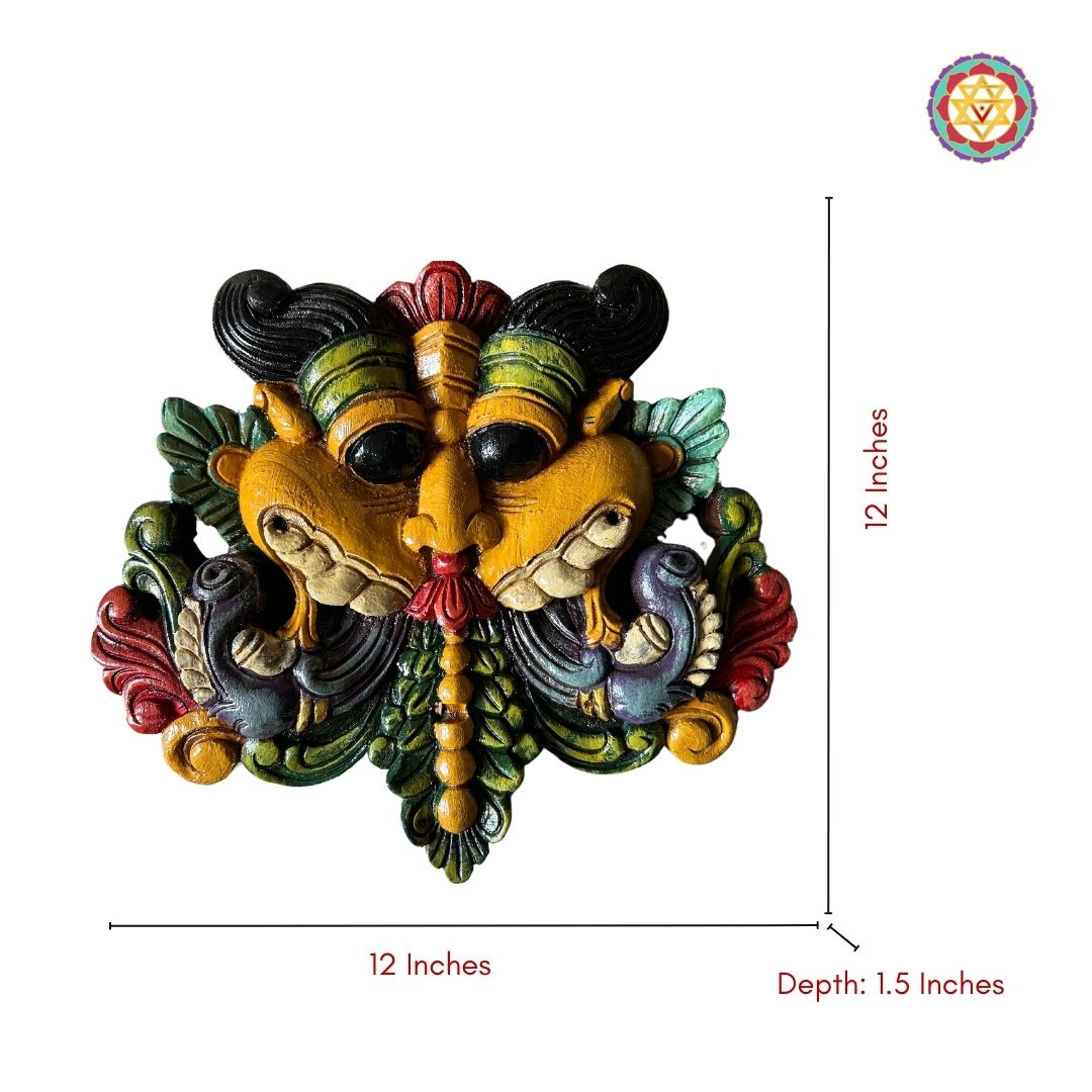 Buy spiritual wooden Yali wall mask decor online